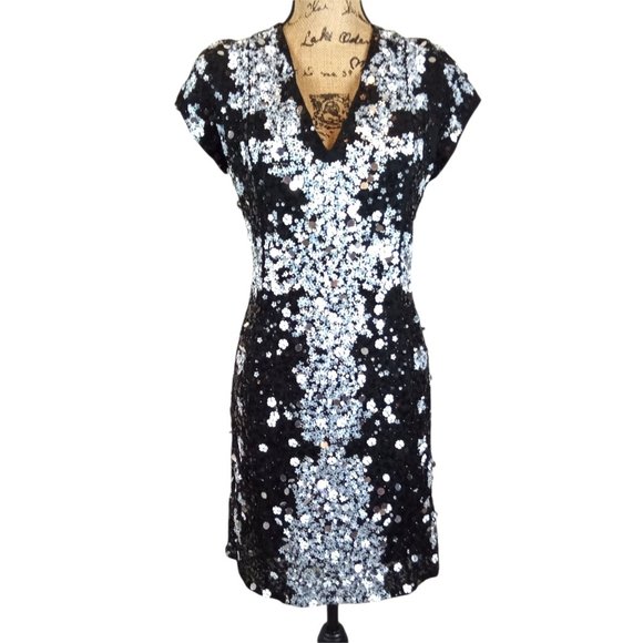 Parker Black X Revolve Serena Black Sequin Cocktail Dress NWT - N1257